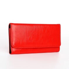 Кошелек женский на кнопке, цвет красный NO Brand