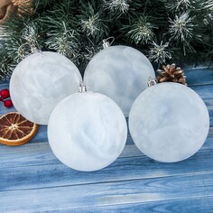 Набор шаров пластик d-10 см, 4 шт Зимнее волшебство