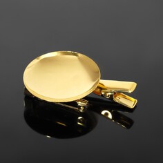Основа для броши/заколки с круглым основанием 2,5х1,5х0,9 см, цвет золото Queen Fair