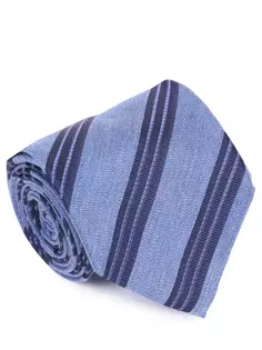 Галстук из шелка и хлопка в полоску Cesare Attolini