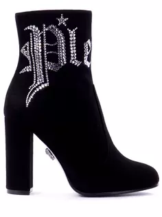 Замшевые ботильоны с декором Philipp Plein