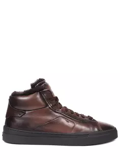 Кеды кожаные на меху Santoni