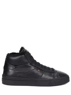 Кеды кожаные на меху Santoni