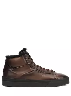 Кеды кожаные на меху Santoni