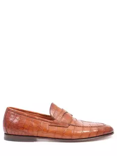 Лоферы из кожи аллигатора Santoni