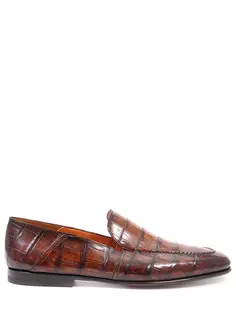Лоферы из кожи аллигатора Santoni