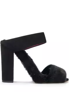 Мюли с мехом Aquazzura
