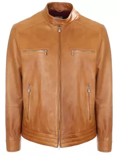 Куртка кожаная коричневая Brunello Cucinelli
