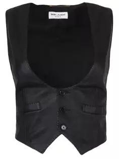 Кожаный жилет Saint Laurent