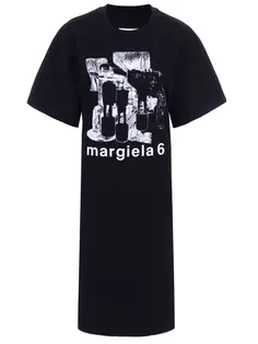 Платье хлопковое с логотипом Mm6 Maison Margiela
