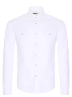 Рубашка Slim Fit из хлопка и льна Fioroni Cashmere