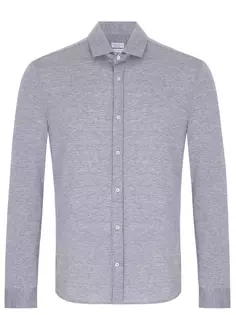 Рубашка Slim Fit из шелка и хлопка Brunello Cucinelli