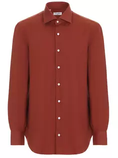 Рубашка Regular Fit из хлопка и шерсти Cesare Attolini