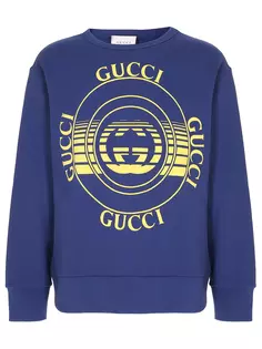 Толстовка хлопковая с принтом Gucci
