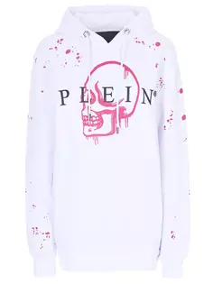 Худи хлопковое с принтом Philipp Plein