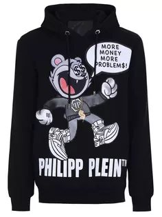 Худи хлопковое с принтом Philipp Plein