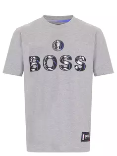 Футболка хлопковая с принтом Boss