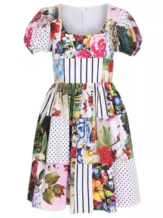 Платье хлопковое с принтом Dolce & Gabbana