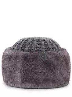 Вязаная шапка с мехом норки FurLand