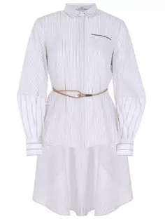 Рубашка хлопковая в полоску Brunello Cucinelli