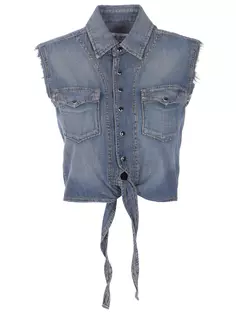 Джинсовая рубашка без рукавов Saint Laurent