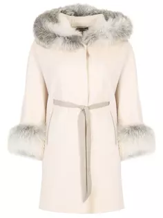 Кашемировое пальто с мехом лисы Loro Piana
