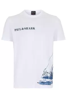Футболка хлопковая с принтом Paul&Shark