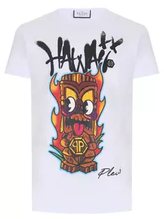 Футболка хлопковая с принтом Philipp Plein