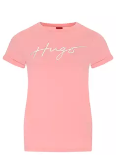 Футболка хлопковая с принтом Hugo