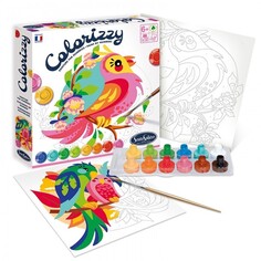 Картины по номерам SentoSpherE Акварельная раскраска по цифрам Попугаи