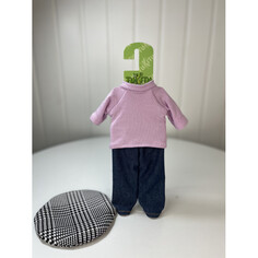 Куклы и одежда для кукол TuKiTu Комплект одежды для кукол Весна-Осень (пальто, водолазка, джинсы, берет) 40 см
