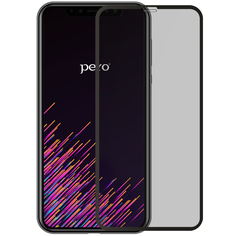 Стекло защитное PERO Full Glue Privacy для iPhone 15 Pro Max, черное ПЕРО