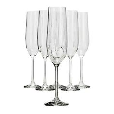 Набор бокалов для шампанского WATERFALL 6шт 190мл CRYSTALEX CR190104W