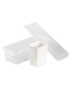 Контейнер для хранения GRAND белый 4 секции 14x36.5x9см высокий HOBBY LIFE HL021066W