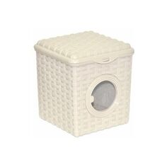 Контейнер для мелочей РОТАНГ 3л с иллюминатором слоновая кость VIOLET V420326