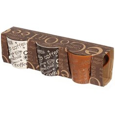 Кружка керамика, 240 мл, 3 шт, Кофе, Y4-3582