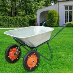 Тачка строительная двухколесная, сталь, 250 кг, 110 л, 0.8 мм, втулка D20 мм, PR 3.25х8, Профи Profi