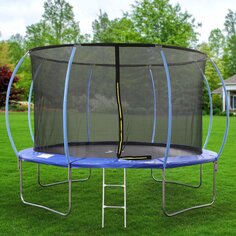 Батут 366х366х180 см, с защитной сеткой 180 см и лестницей, 150 кг, CF-12FT-AI