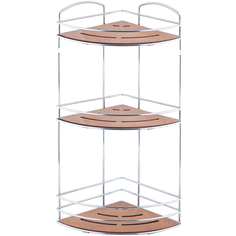 Полка угловая Teknotel 3 яруса дерево/хром