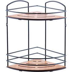 Полка угловая Teknotel 2 яруса дерево/черный