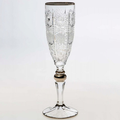 Набор бокалов для шампанского Bohemia Jihlava 500pk отводка платина, платиновый шар 180 мл 6 шт
