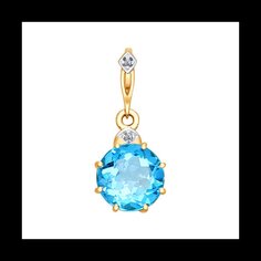 Подвеска SOKOLOV из золота с топазом и фианитами