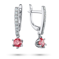Серьги из белого золота э0912сг11210001_pink ЭПЛ Даймонд