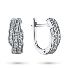 Серьги из белого золота с бриллиантами э0901сг04202780 ЭПЛ Даймонд