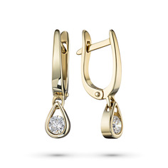 Серьги из желтого золота с бриллиантами э0301сг07120600 ЭПЛ Даймонд