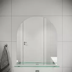 Зеркало для ванной Omega Glass NNKP211М с полкой 50x60 см арка Без бренда