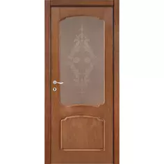 Дверь межкомнатная Хелли остеклённая 80x200 см шпон натуральный цвет тонированный дуб Без бренда