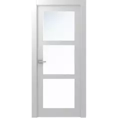 Дверь межкомнатная Британия остеклённая эмаль цвет белый 90x200 см (с замком) Belwooddoors