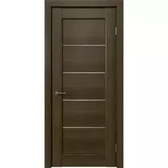 Дверь межкомнатная Дельта горизонтальная остеклённая ПВХ ламинация цвет ольха коричневая 80x200 см (с замком и петлями) VFD