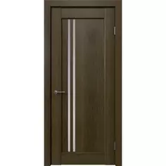 Дверь межкомнатная Дельта вертикальная остеклённая ПВХ ламинация цвет ольха коричневая 60x200 см (с замком и петлями) VFD